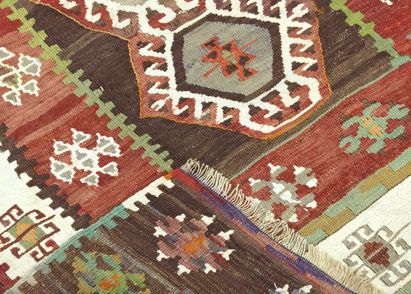 Semi Antique Turkish Kilim Runner - 3'6" x 14'8" - 991666