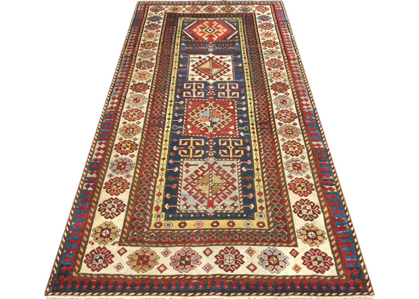 Antique Caucasian Kuba Rug - 3'6" x 7'6"