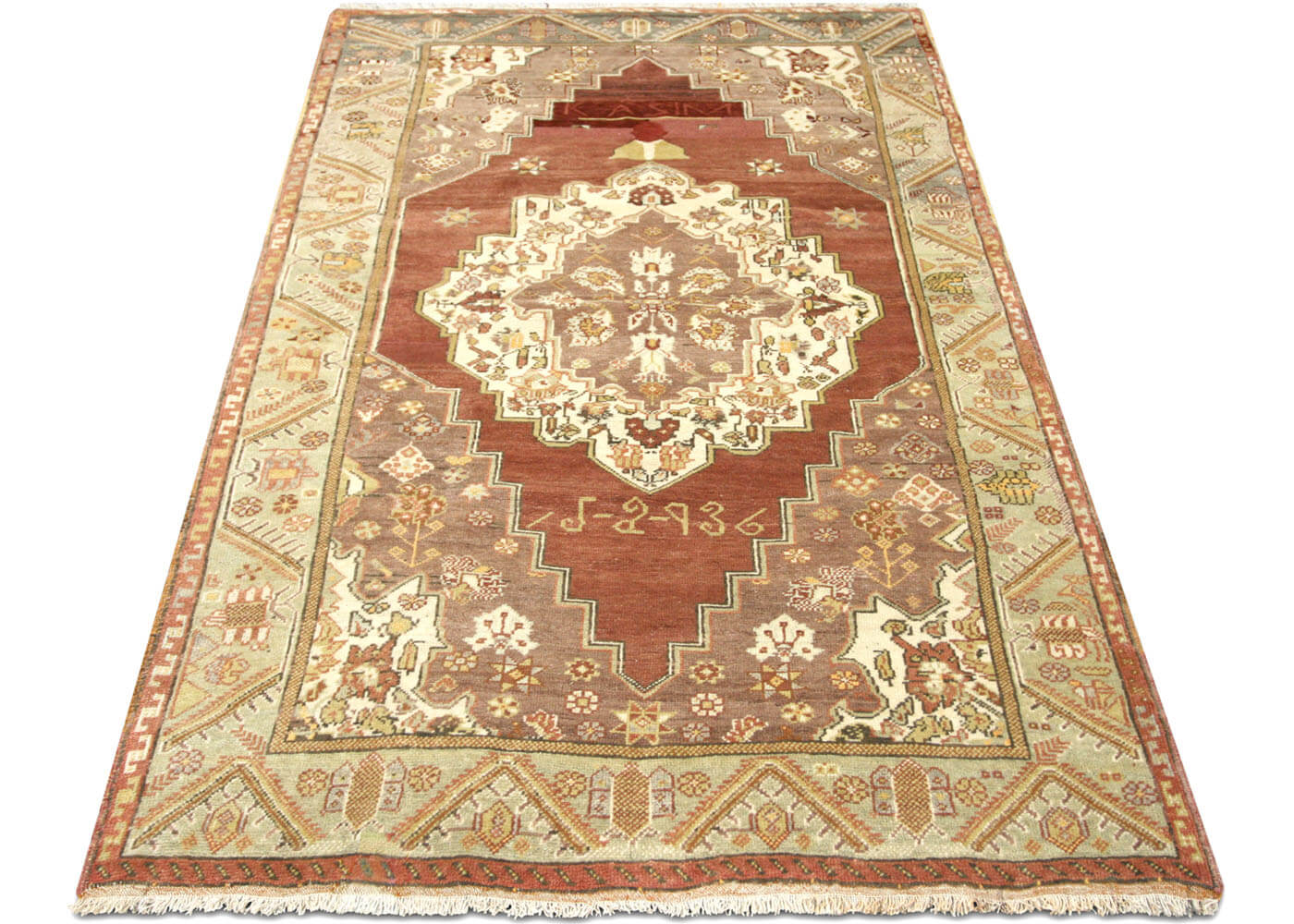 Vintage Turkish Oushak Rug - 4'8" x 7'