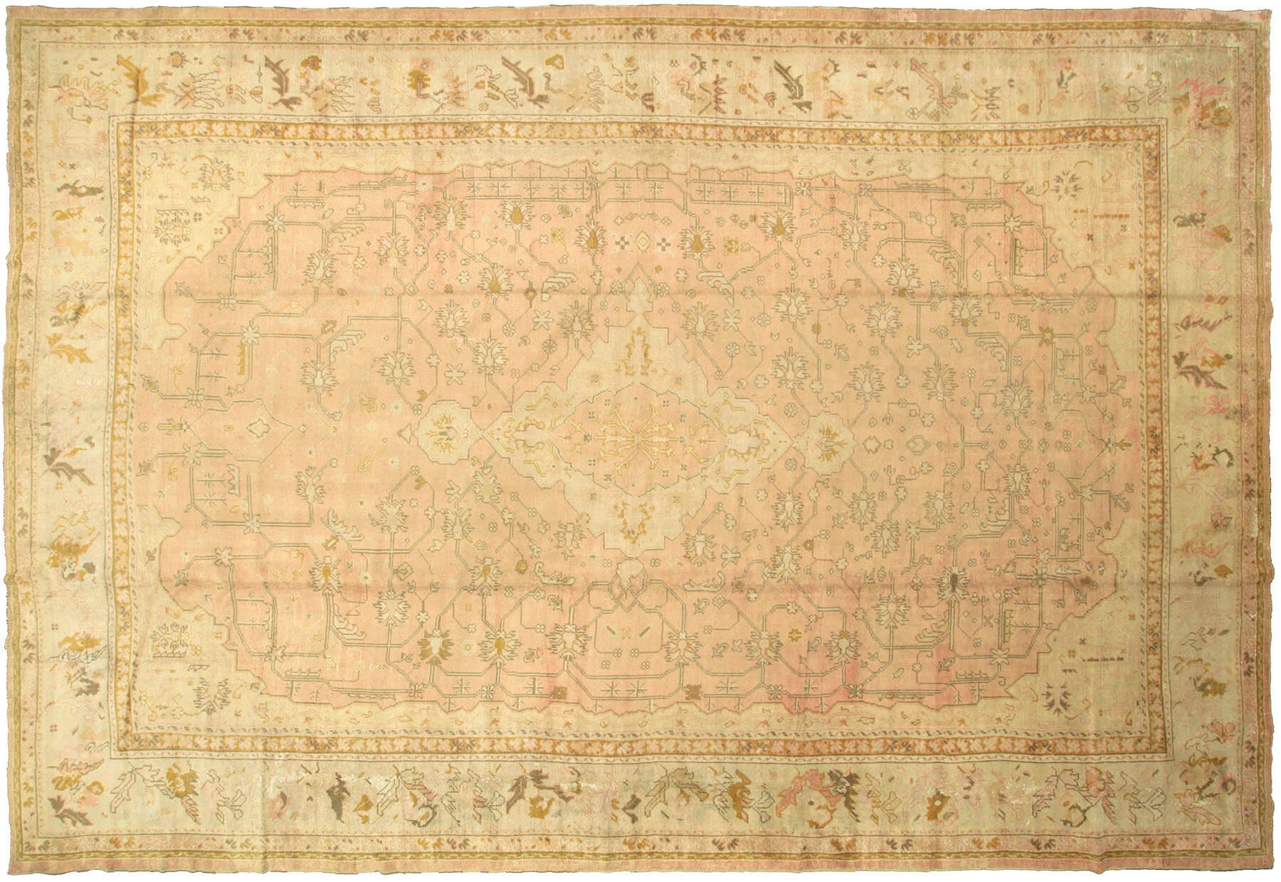 Antique Turkish Oushak Carpet - 13'5" x 19'7"