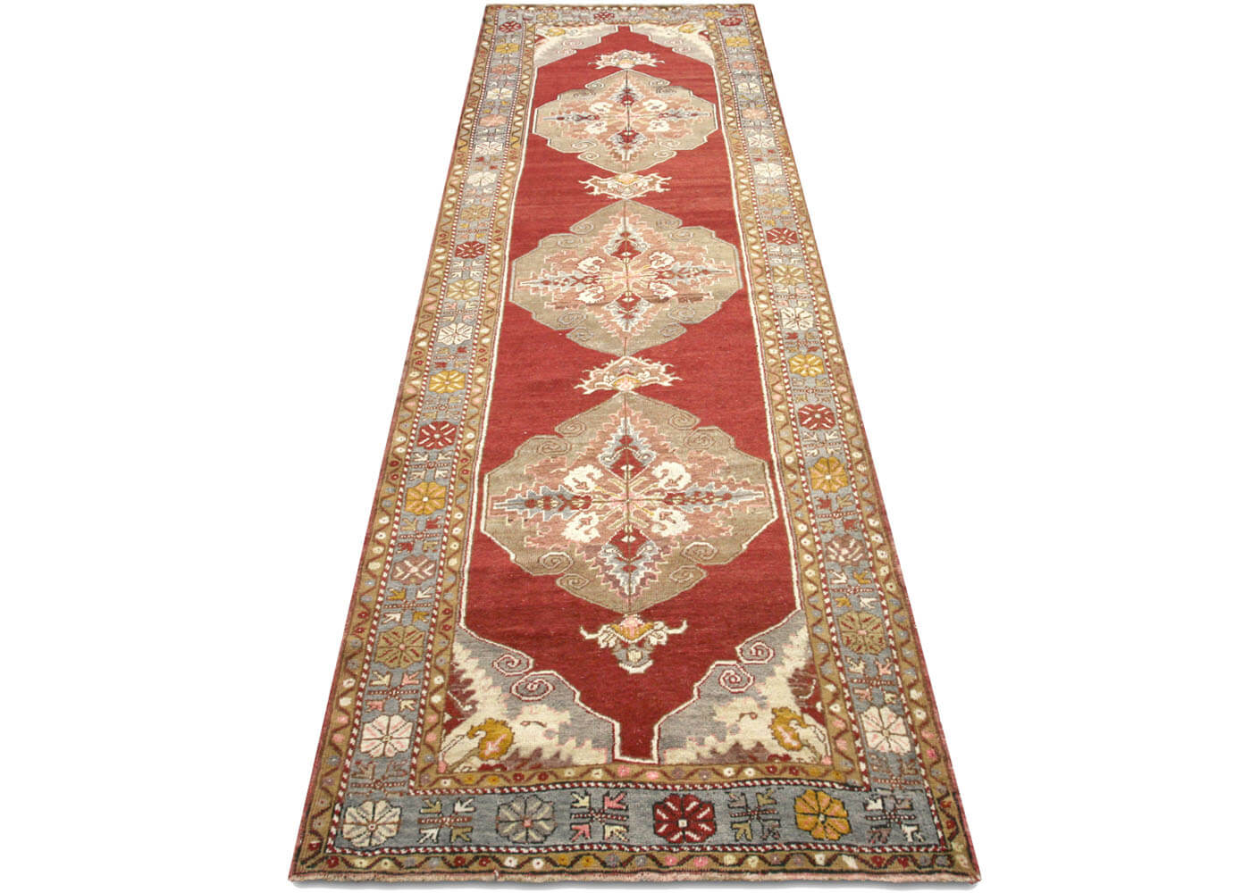 Vintage Turkish Oushak Runner - 3'5" x 11'2"