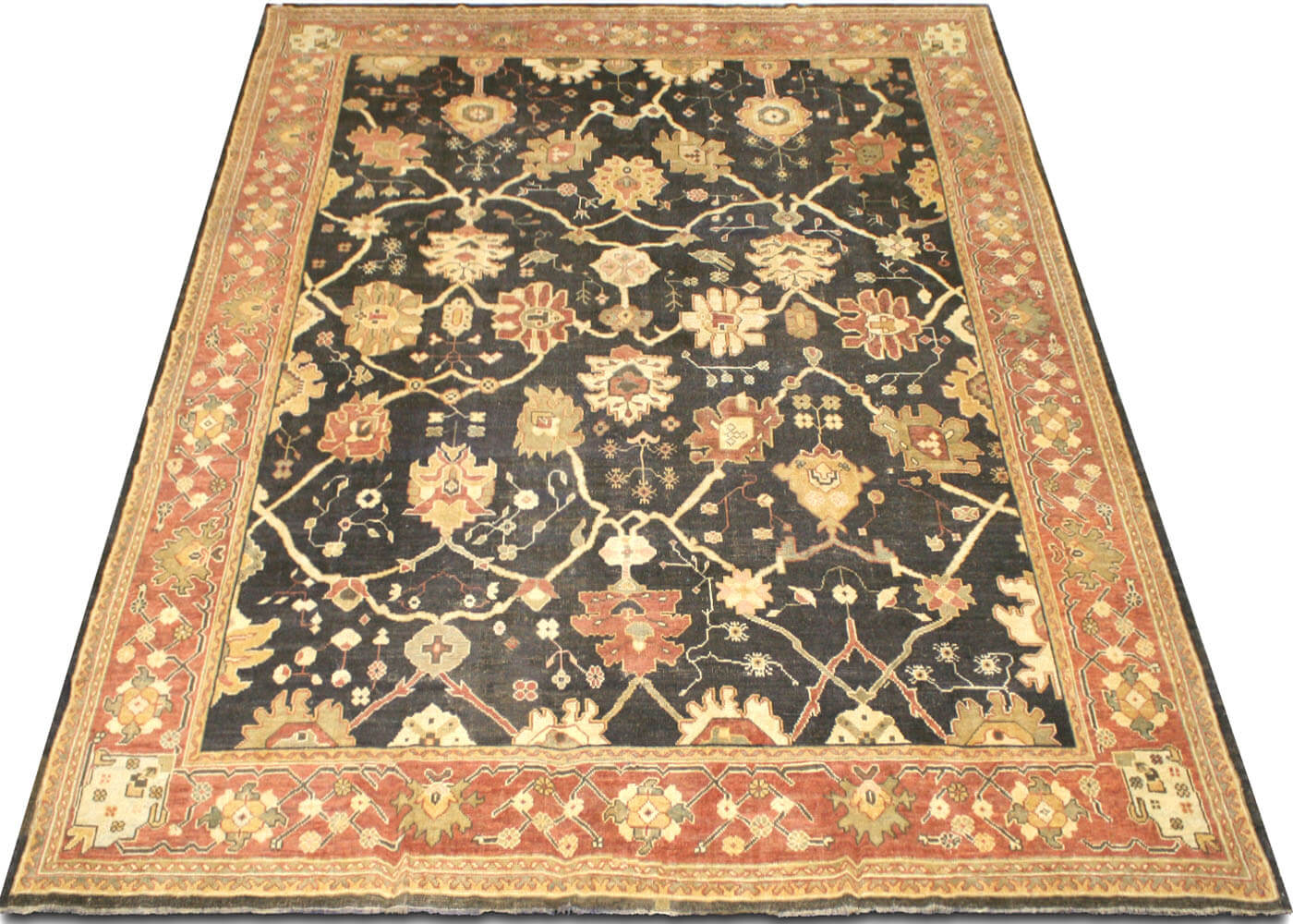 Semi Antique Turkish Oushak Rug - 11'4" x 13'9"