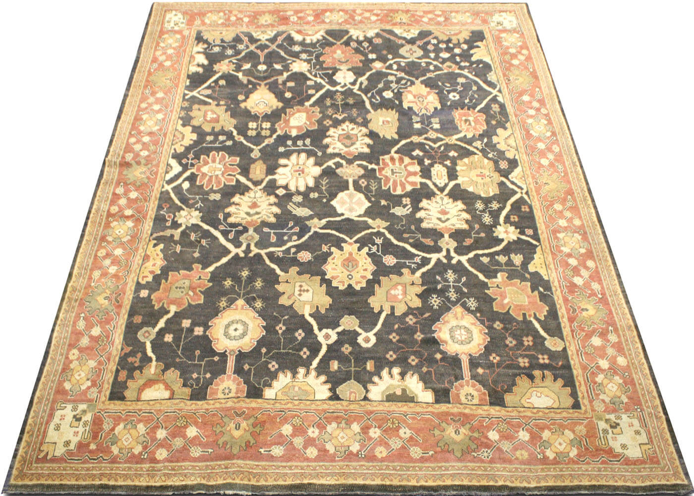 Semi Antique Turkish Oushak Rug - 11'4" x 13'9"