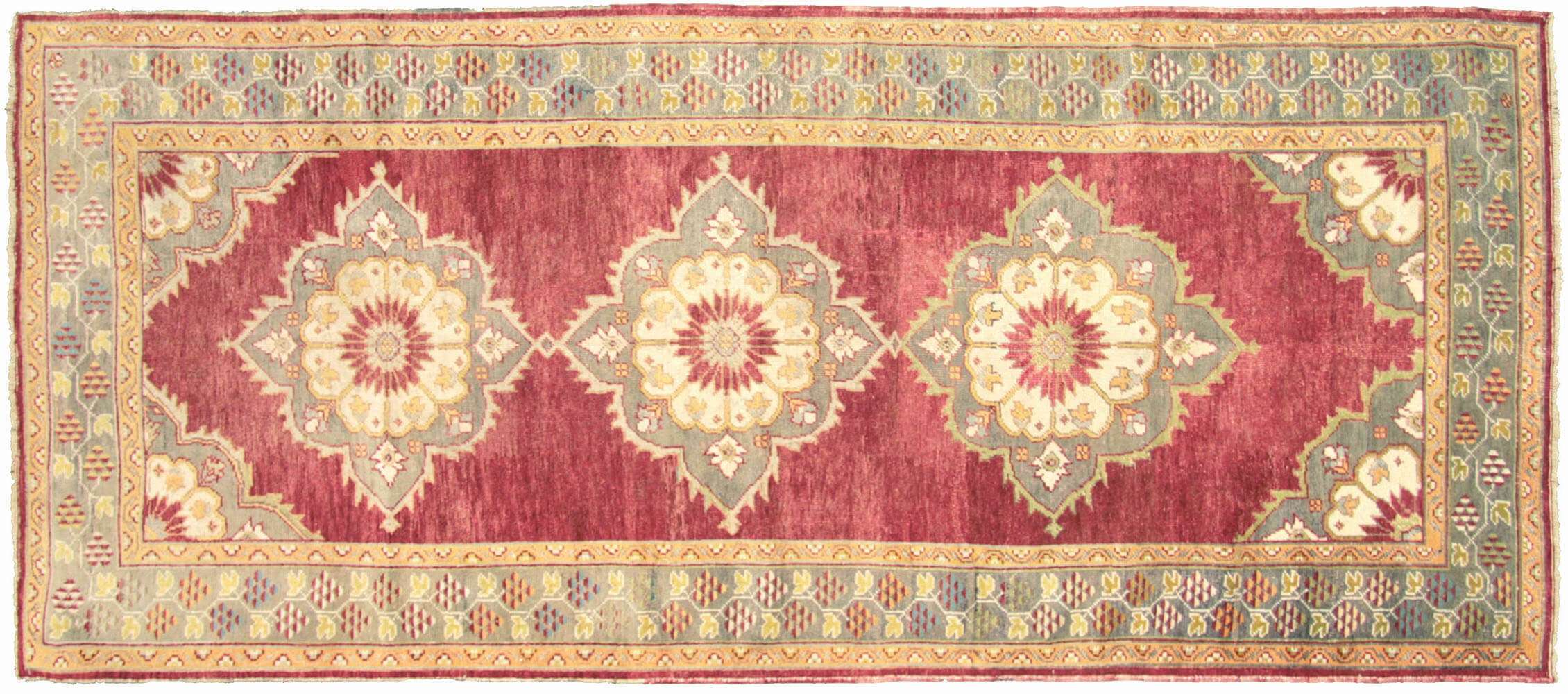 Vintage Turkish Oushak Carpet - 4'6" x 11'