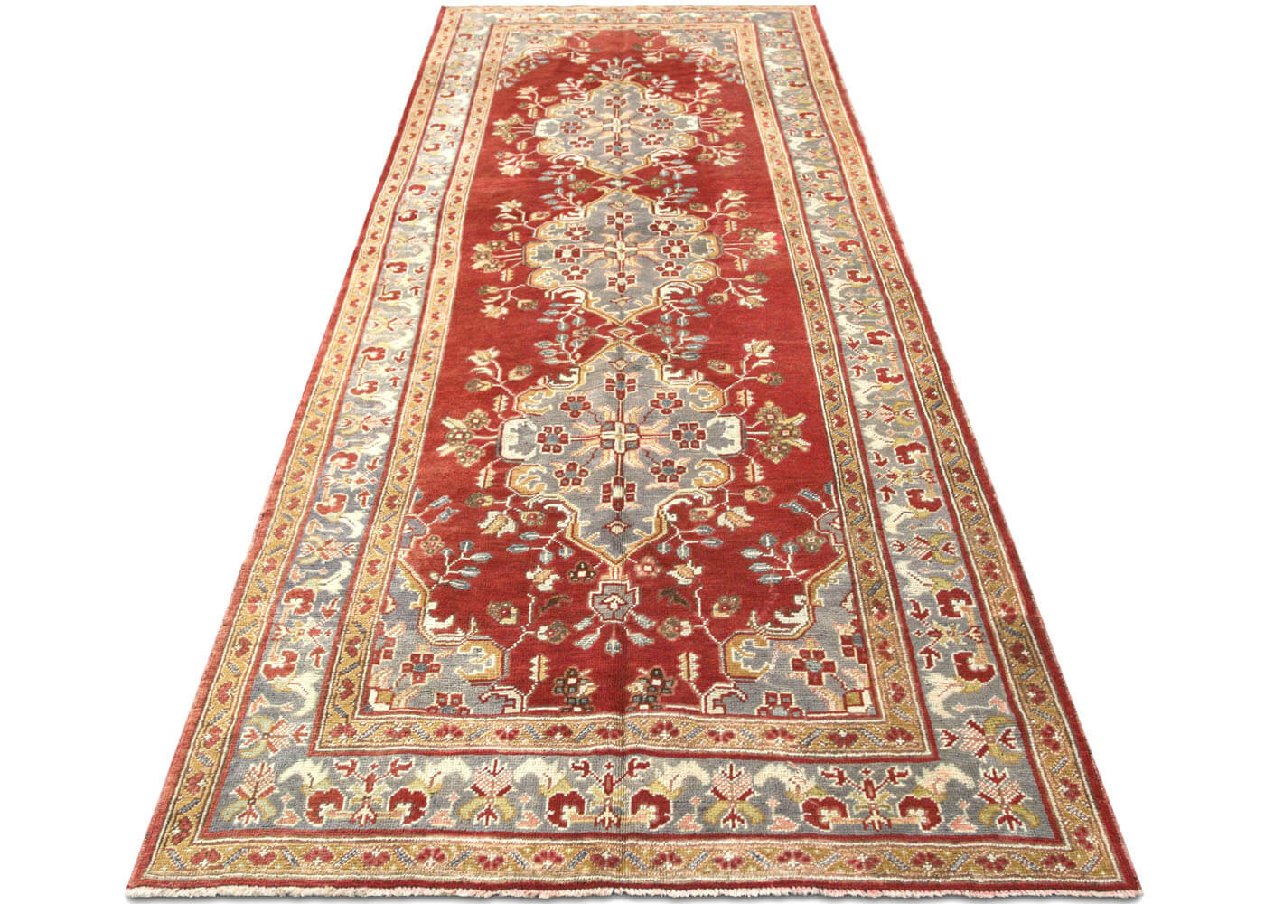 Vintage Turkish Oushak Rug - 4'8" x 11'7"