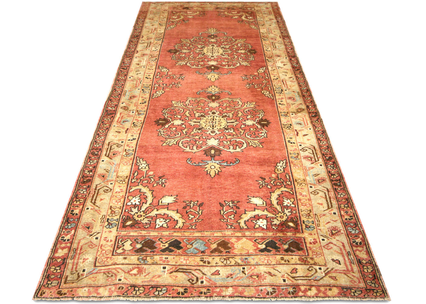 Vintage Turkish Oushak Rug - 4'8" x 12'4"