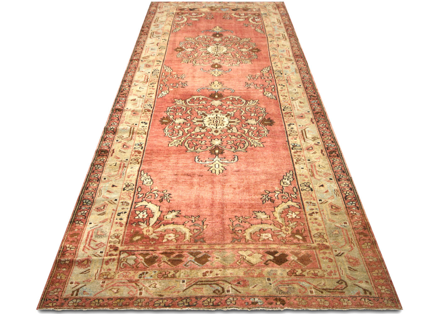 Vintage Turkish Oushak Rug - 4'8" x 12'4"