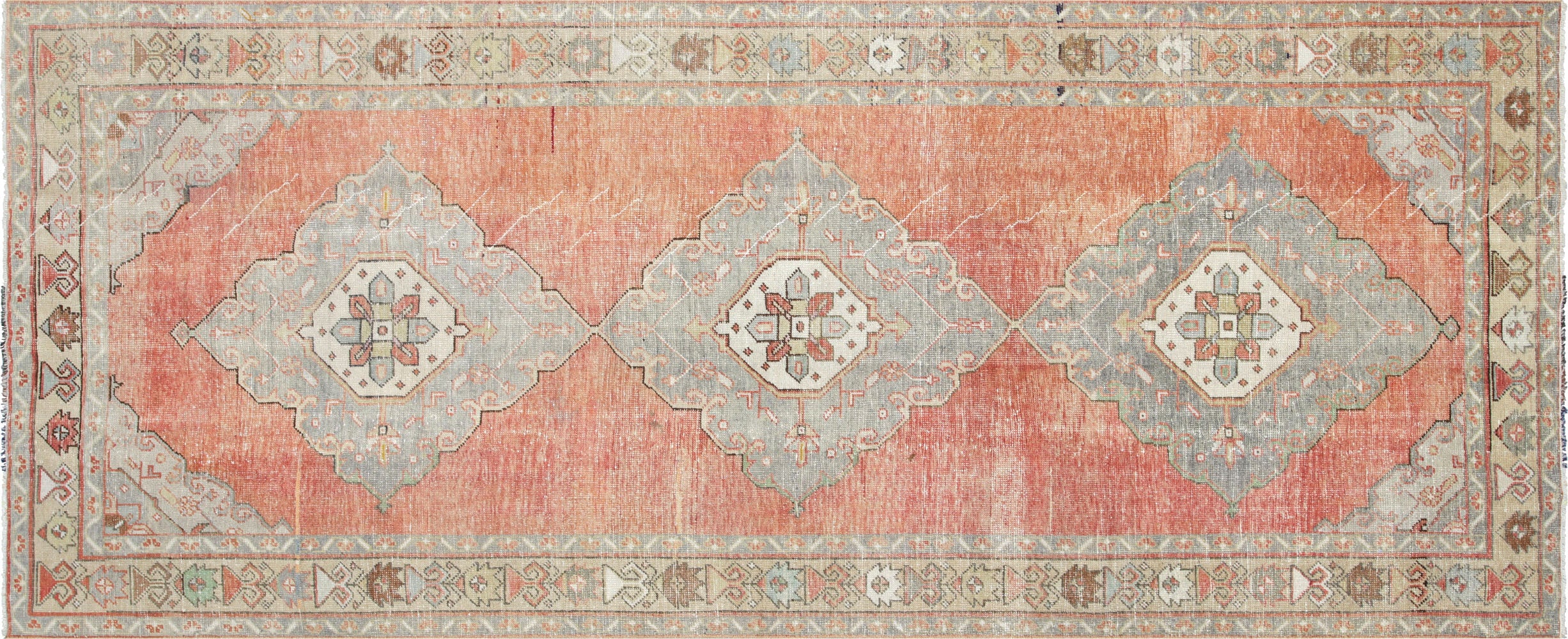 Vintage Turkish Oushak Carpet - 4'8" x 11'7"