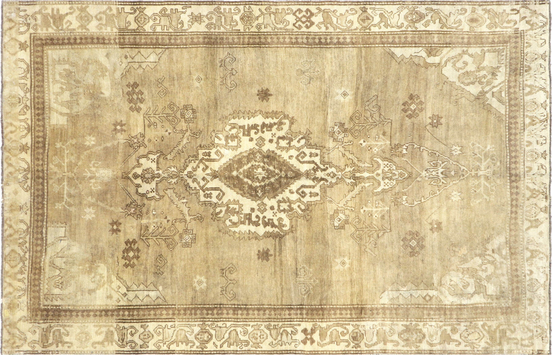 Vintage Turkish Oushak Carpet - 6'5" x 10'
