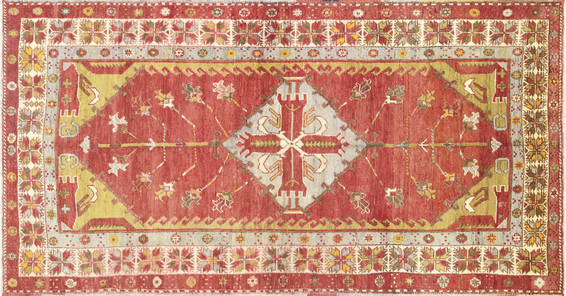 Vintage Turkish Oushak Carpet - 5'3" x 10'2"
