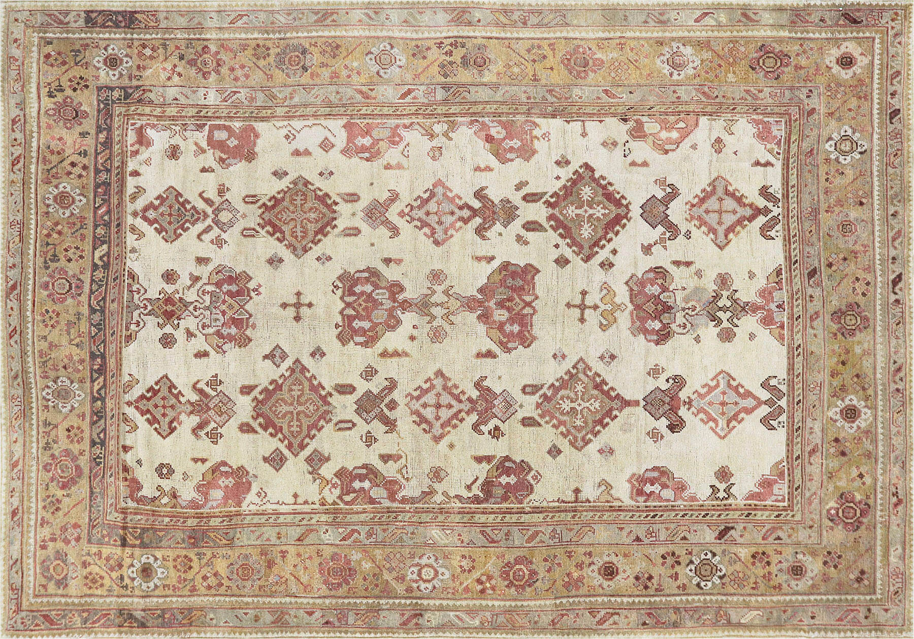 Semi Antique Turkish Oushak Carpet - 10' x 14'2"