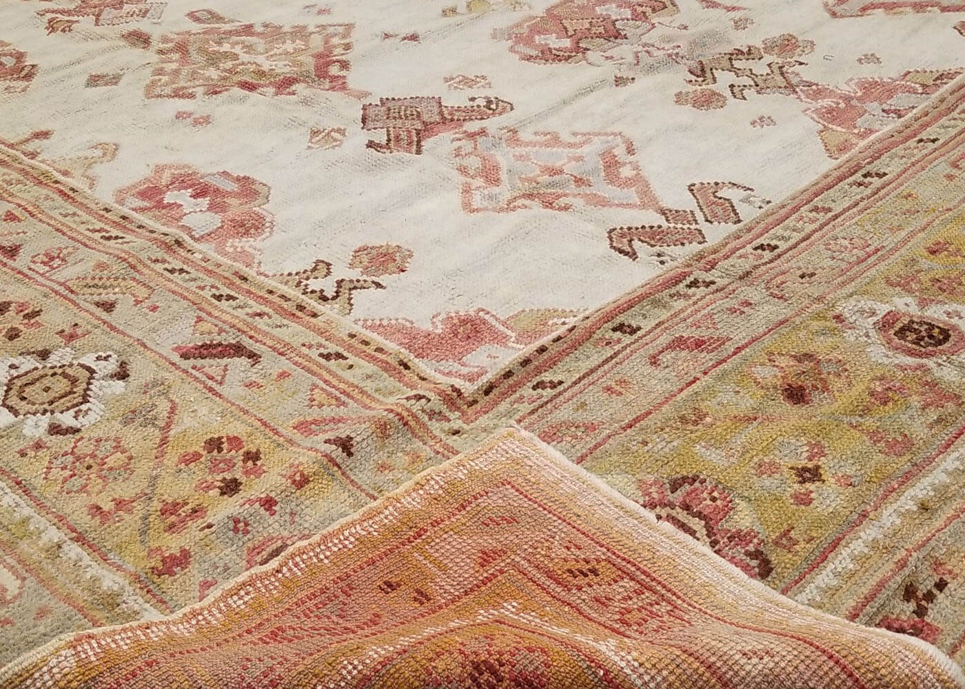 Semi Antique Turkish Oushak Rug - 10' x 14'2"