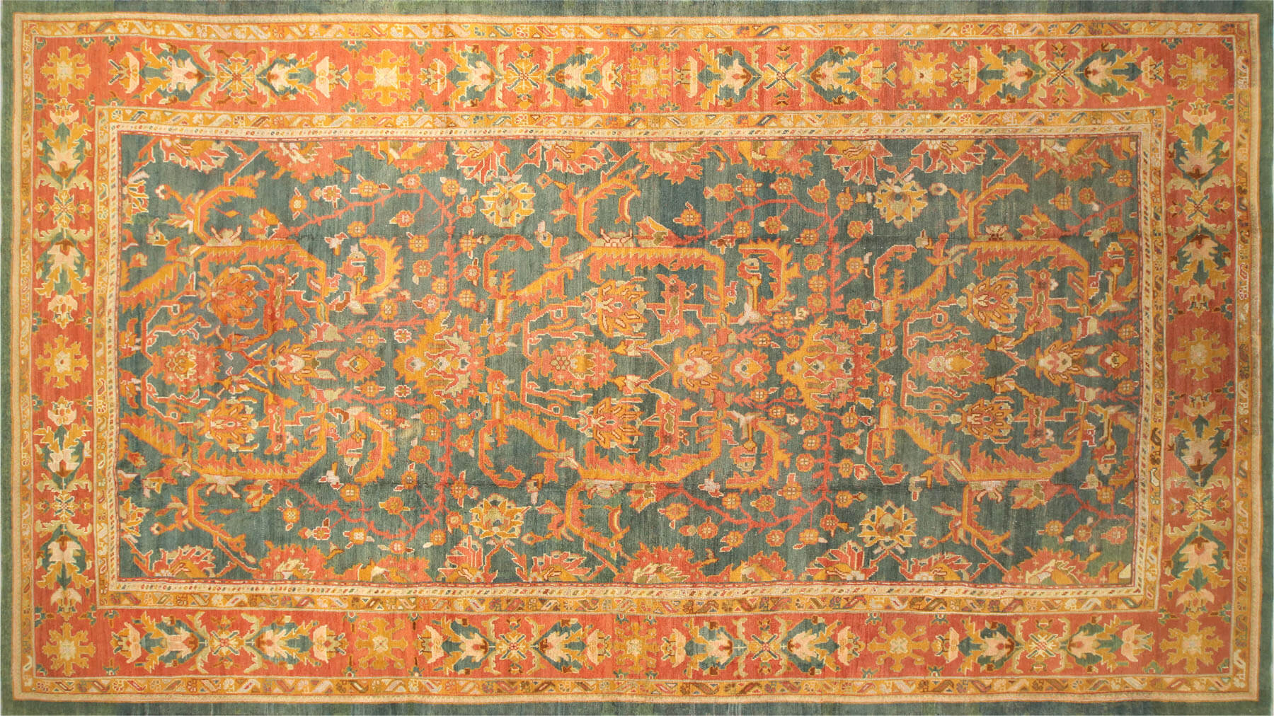 Antique Turkish Oushak Carpet - 12'2" x 22'2"