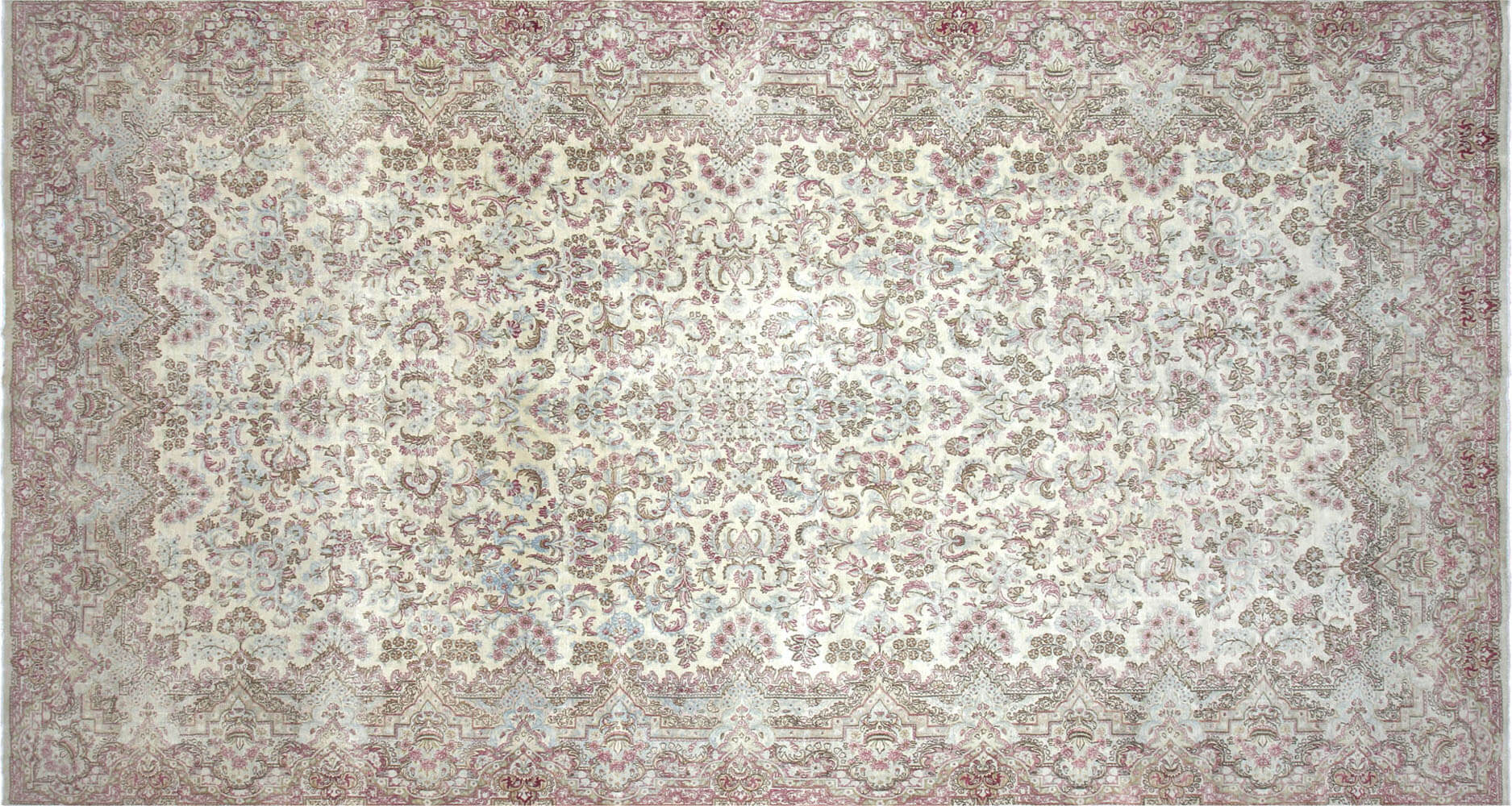 Semi Antique Persian Kerman Carpet - 10'10" x 20'2"