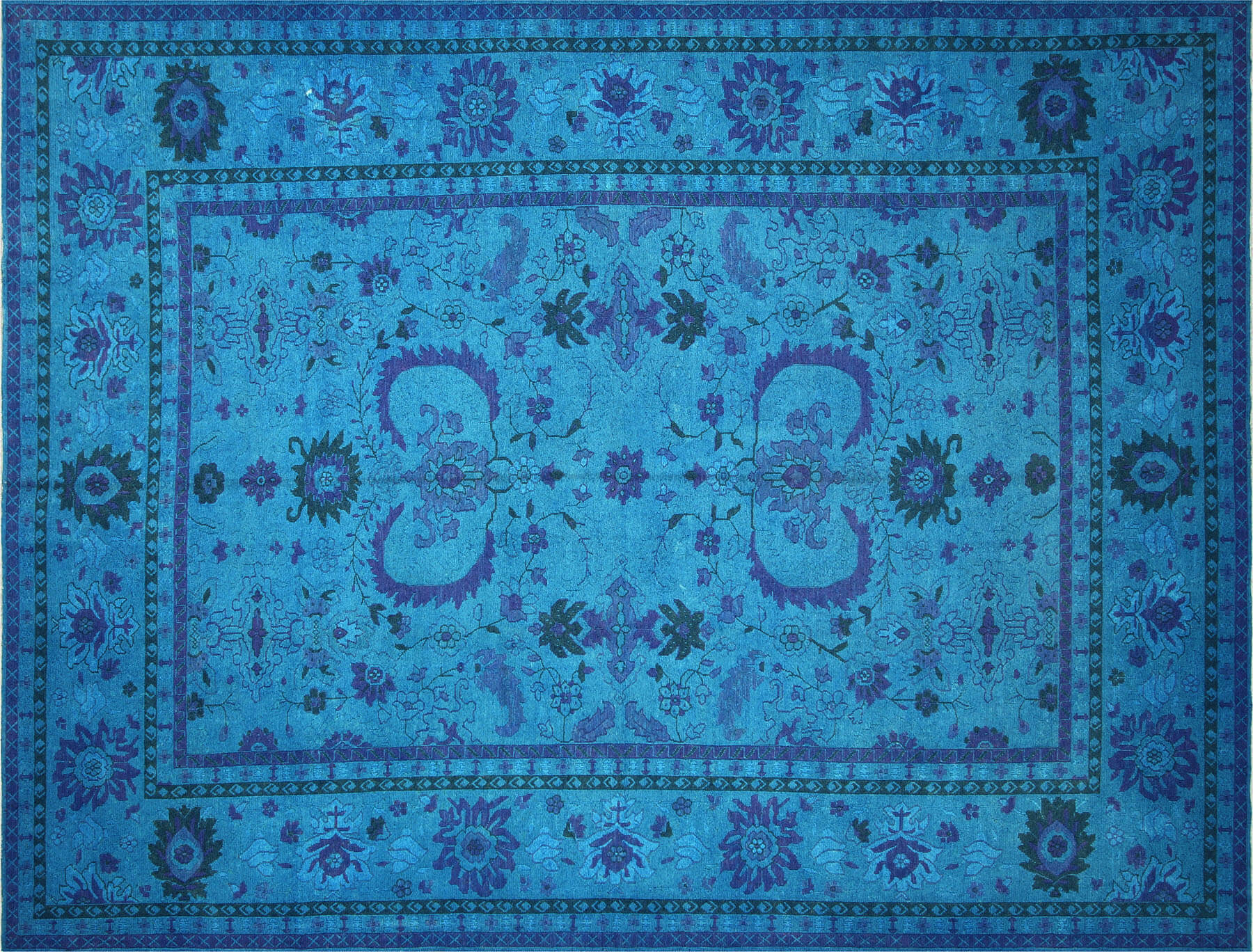 Vintage Afghan Soumak OverDyed Carpet - 10'3" x 13'4"