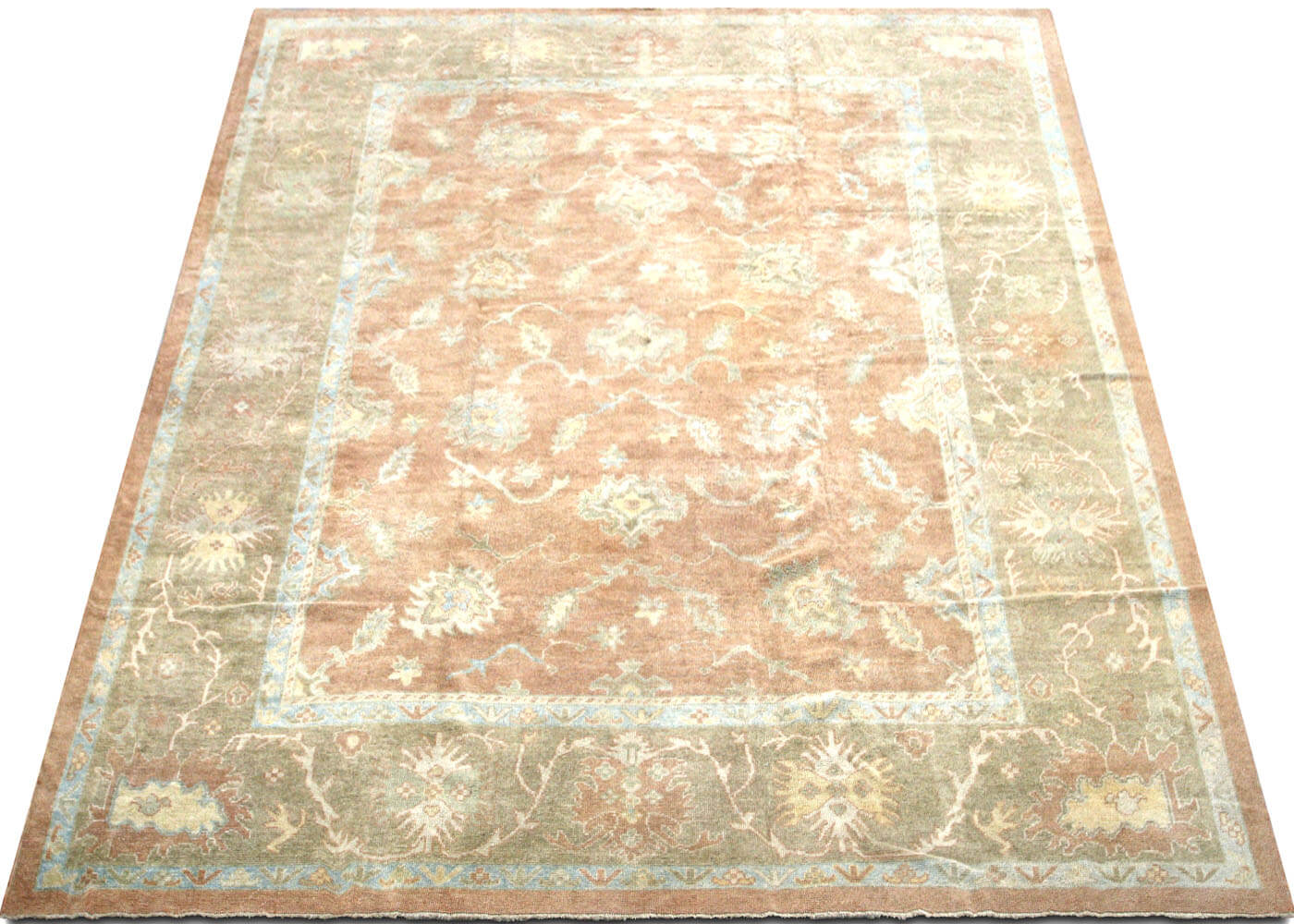 Vintage Turkish Oushak Rug - 12'1" x 14'3"