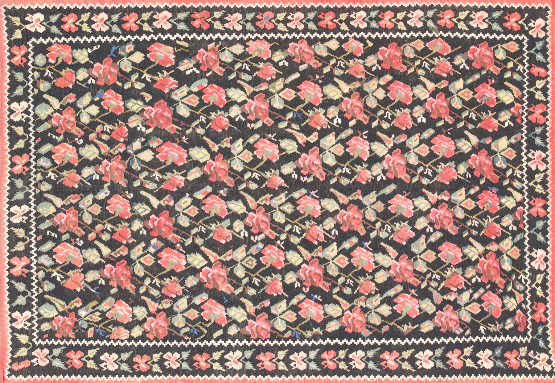 Semi Antique Caucasian Kilim - 5'8" x 8'