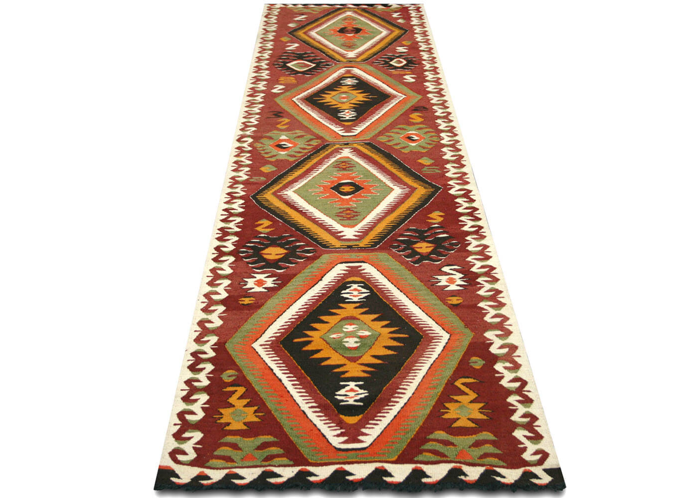 Vintage Turkish Kilim Runner - 3'3" x 11'3"