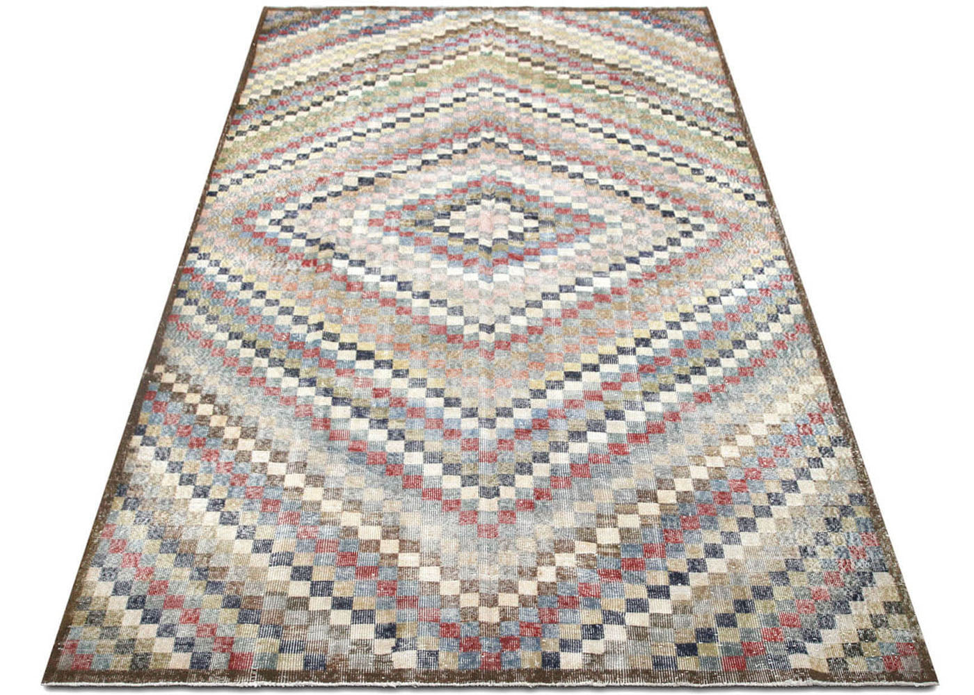 Vintage Turkish Mid-Century-Modern Rug - 6'9" x 10'10"