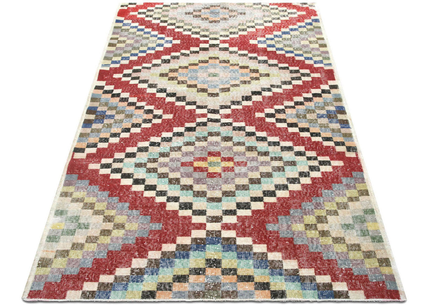 Vintage Turkish Mid-Century-Modern Rug - 4'3" x 7'1"