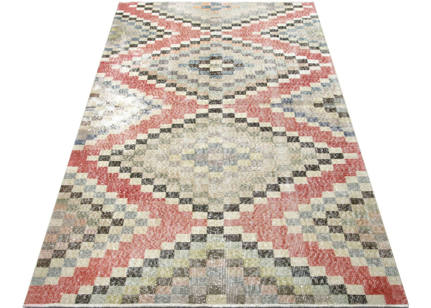 Vintage Turkish Mid-Century Modern Rug - 3'11" x 7'2"