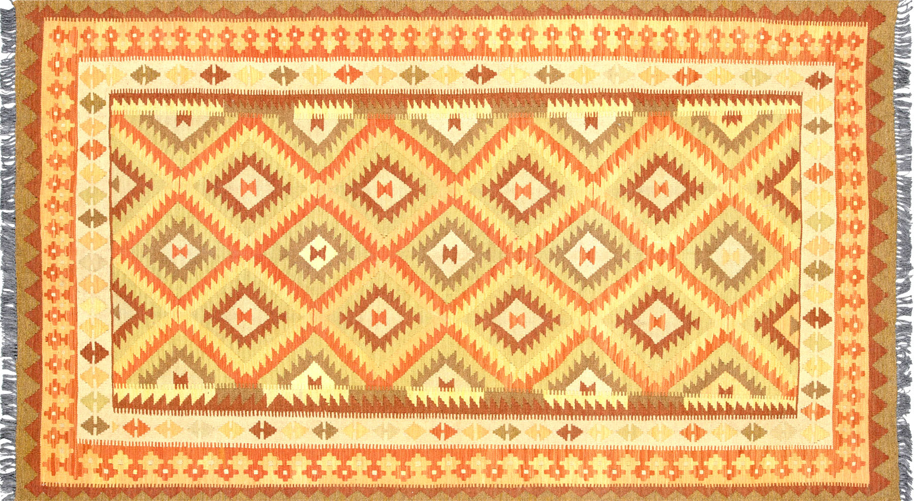 Recently Woven Afghan Maimana Kilim - 4'9" x 8'2"