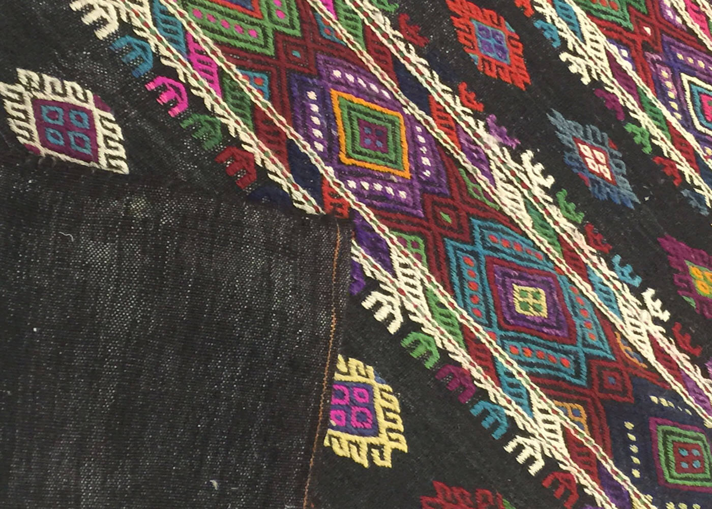 Vintage Turkish Kilim Floor Cushion - 2'9" x 5'9"