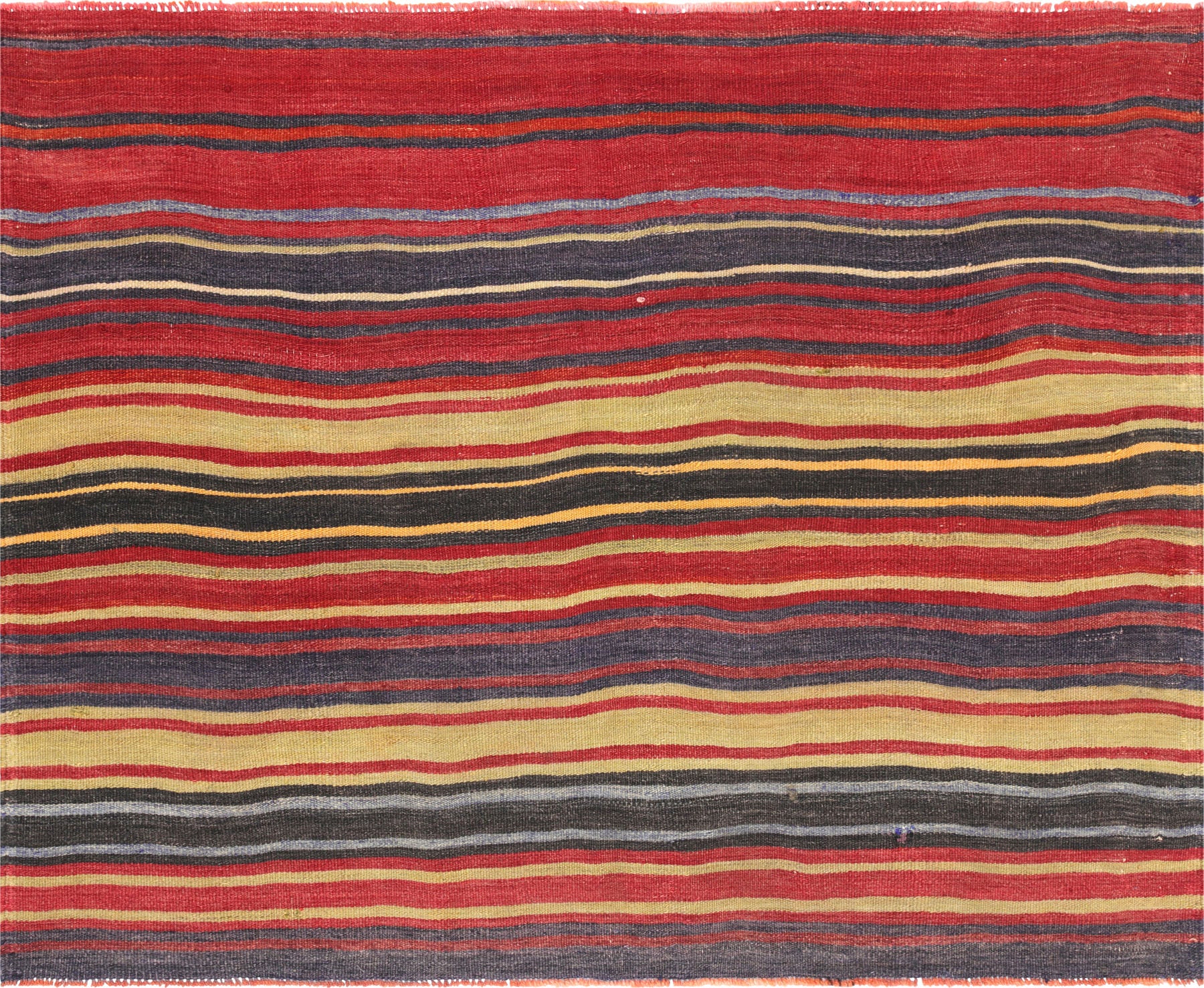 Vintage Turkish Kilim Rug in Multi,Red tones and an Geometrical pattern. Measuring 4 feet 4 inches x 5 feet 5 inches – SKU 133113