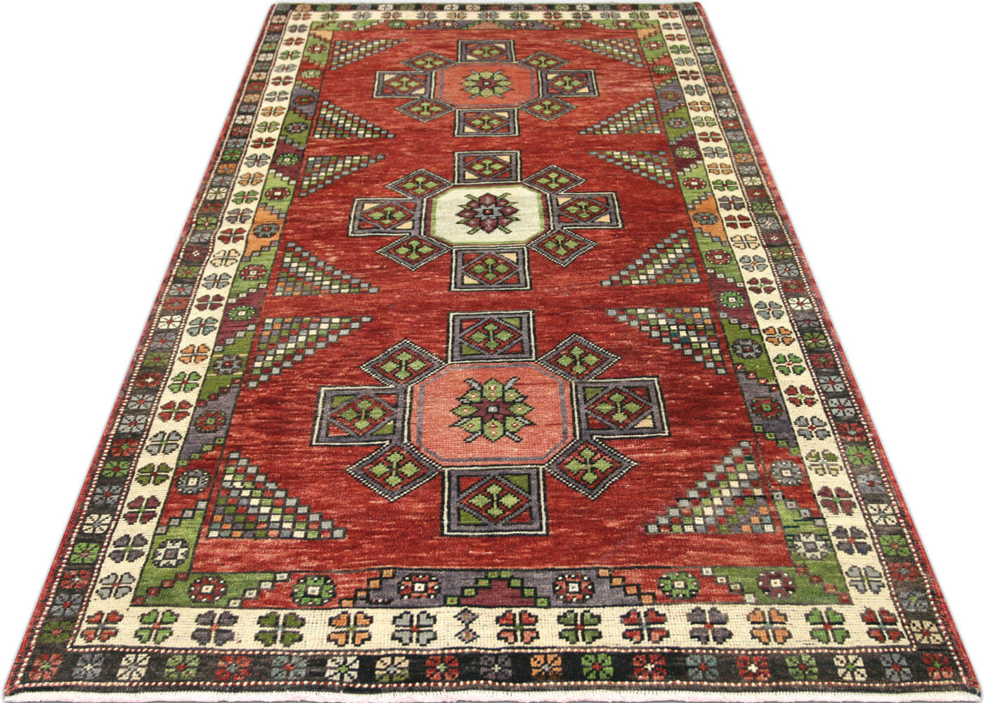 Vintage Turkish Oushak Rug - 3'7" x 6'5"