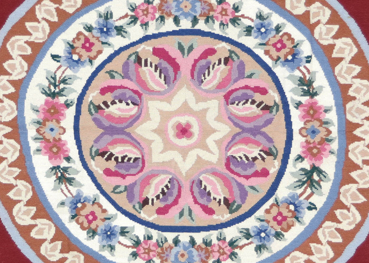 Vintage French Needlepoint Rug - 5'11" x 8'11"