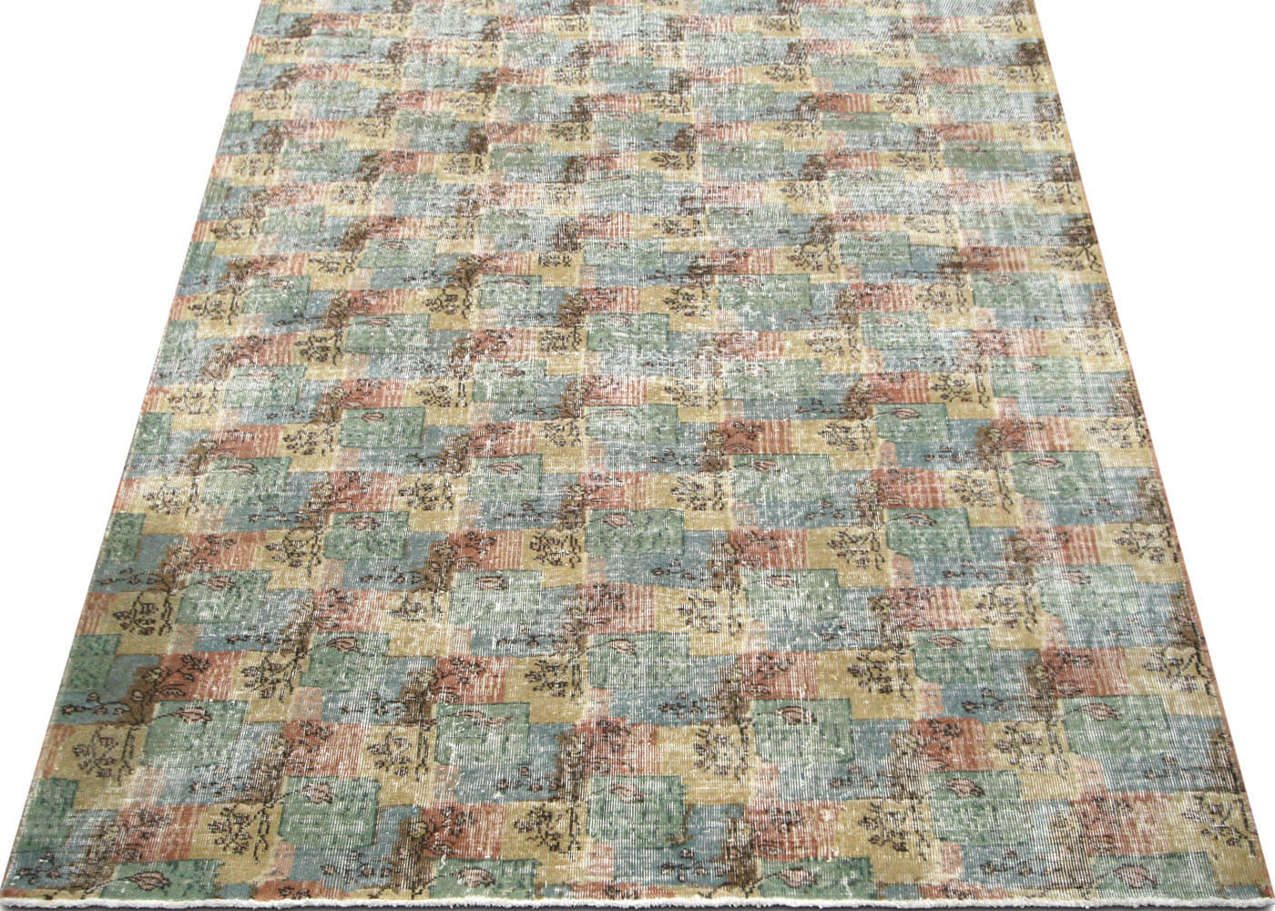 Vintage Turkish Mid-Century Modern Rug - 7' x 8'7"