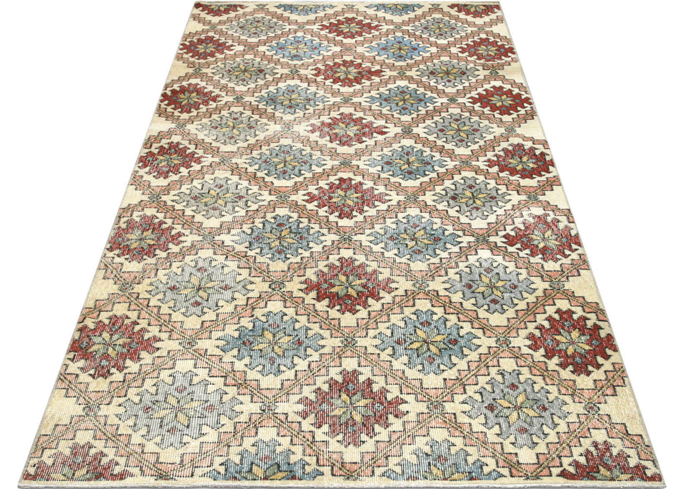 Vintage Turkish Mid-Century-Modern Rug - 4'1" x 8'6"