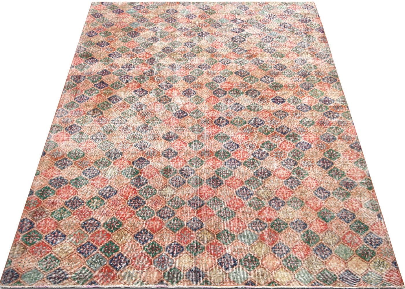 Vintage Turkish Mid-Century-Modern Rug - 7'9" x 9'9"