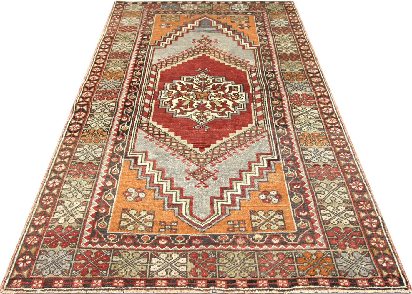 Vintage Turkish Oushak Rug - 3'11" x 6'8"