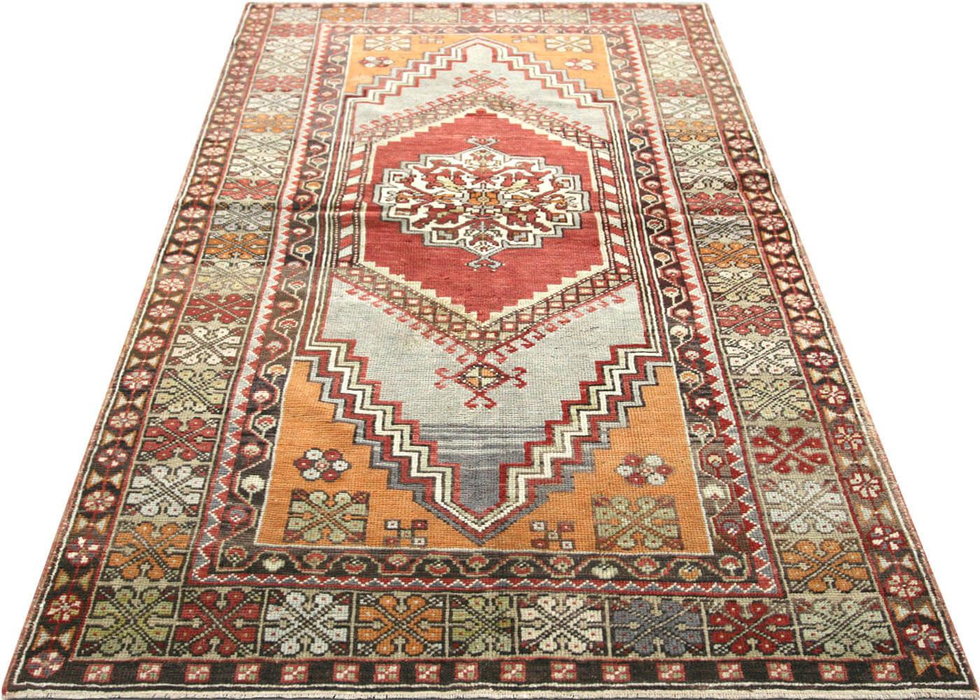 Vintage Turkish Oushak Rug - 3'11" x 6'8"