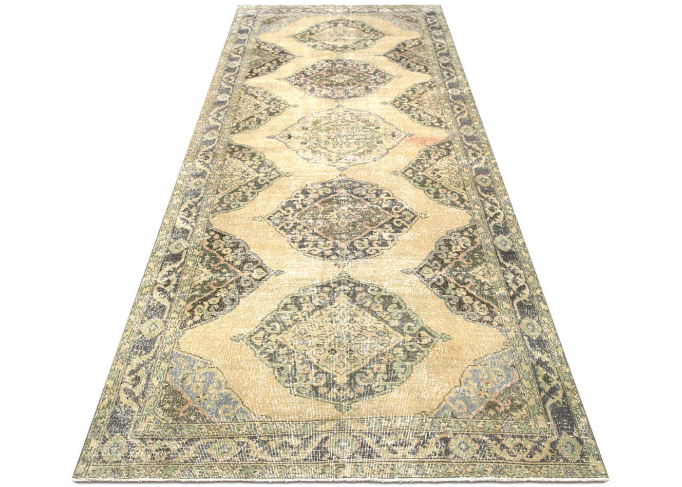 Vintage Turkish Oushak Rug - 4'7" x 12'7"