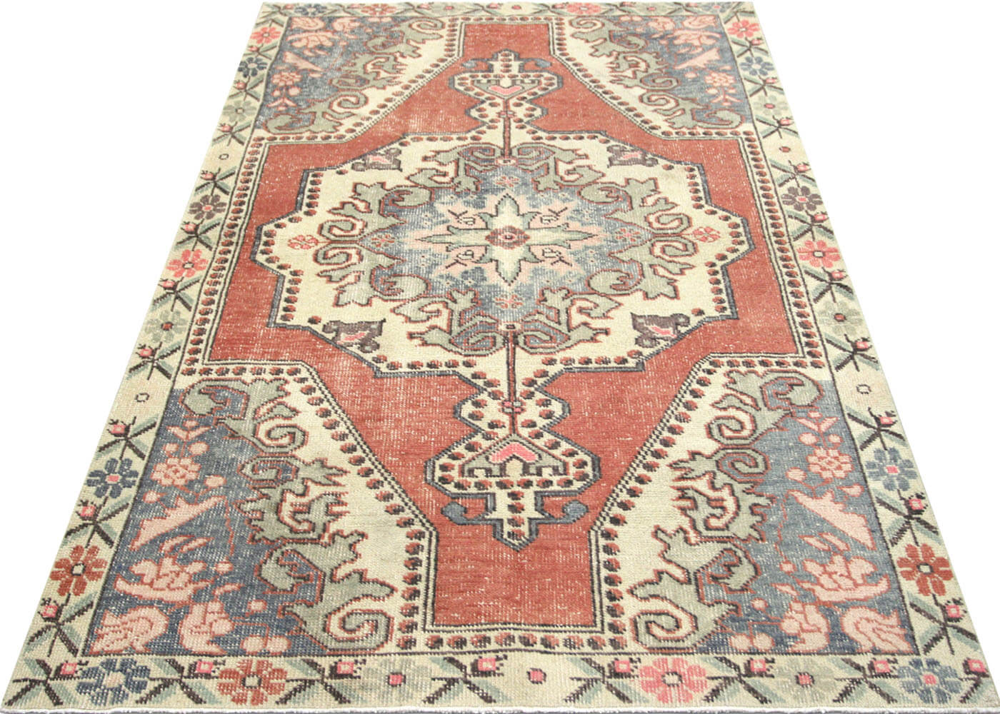 Vintage Turkish Oushak Rug - 4'2" x 6'11"