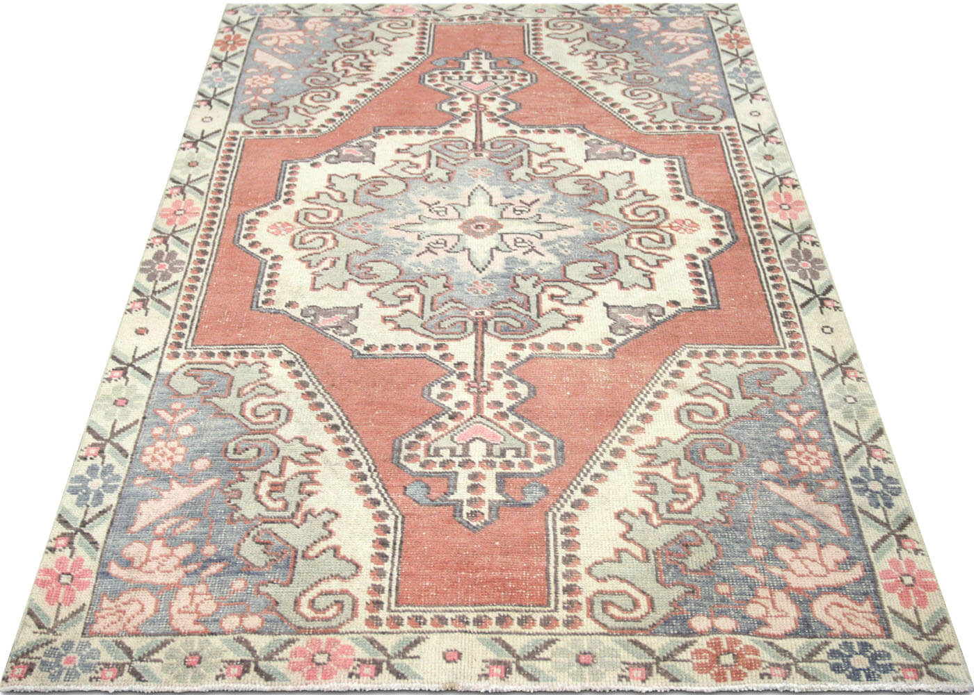 Vintage Turkish Oushak Rug - 4'2" x 6'11"