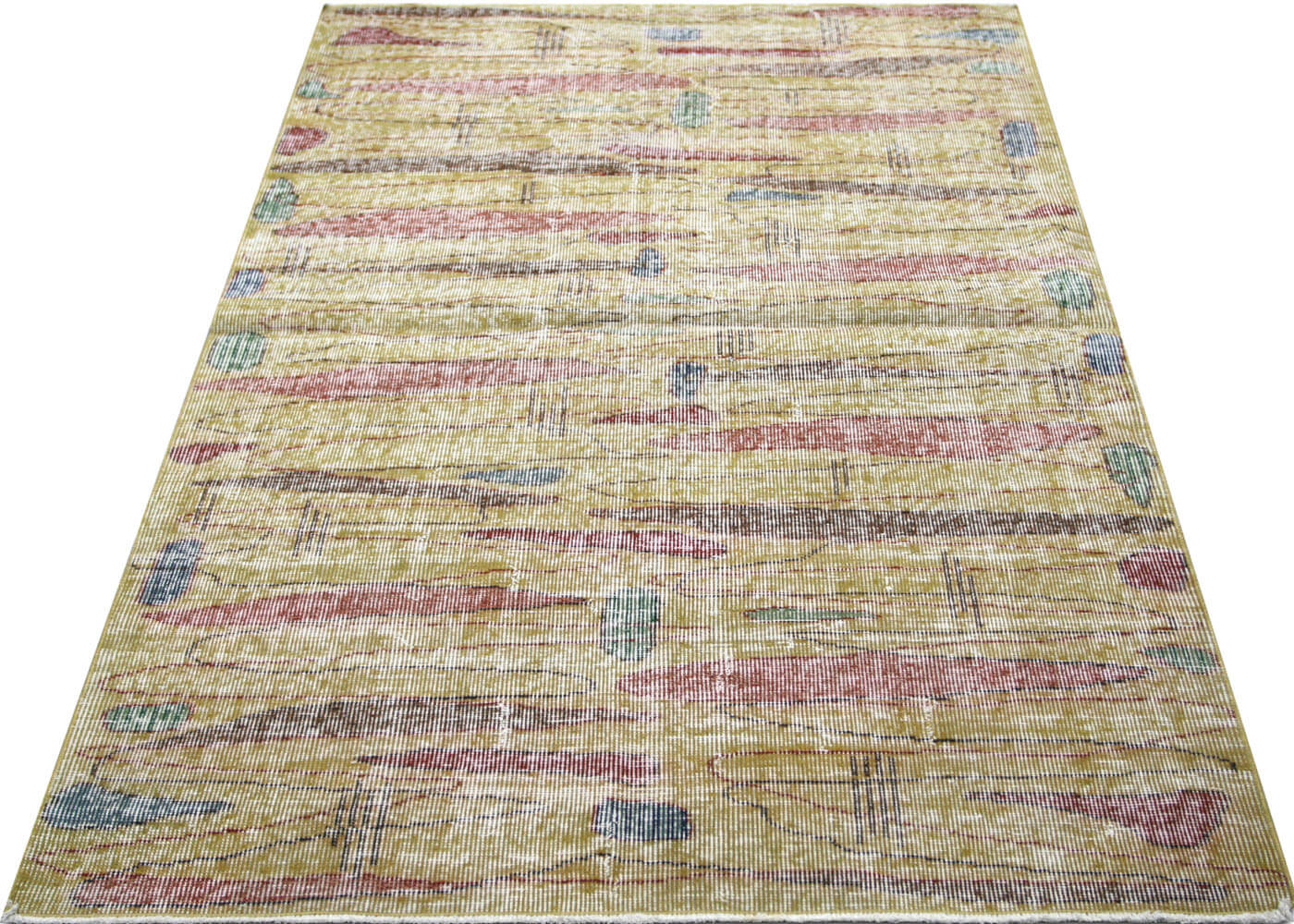 Vintage Turkish Mid-Century-Modern Rug - 3'10" x 6'2"