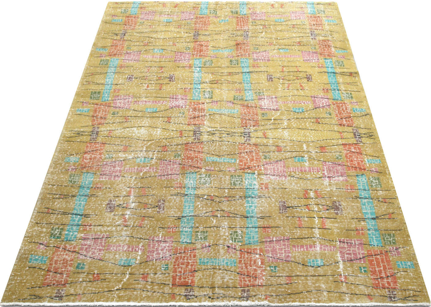 Vintage Turkish Mid-Century Modern Rug - 6'11" x 9'6"