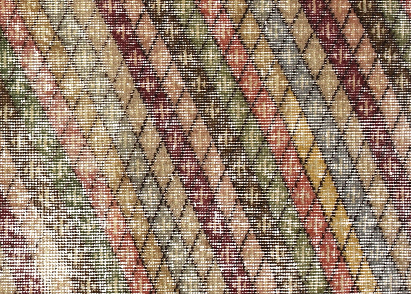 Vintage Turkish Mid-Century-Modern Rug - 2'9" x 6'5"