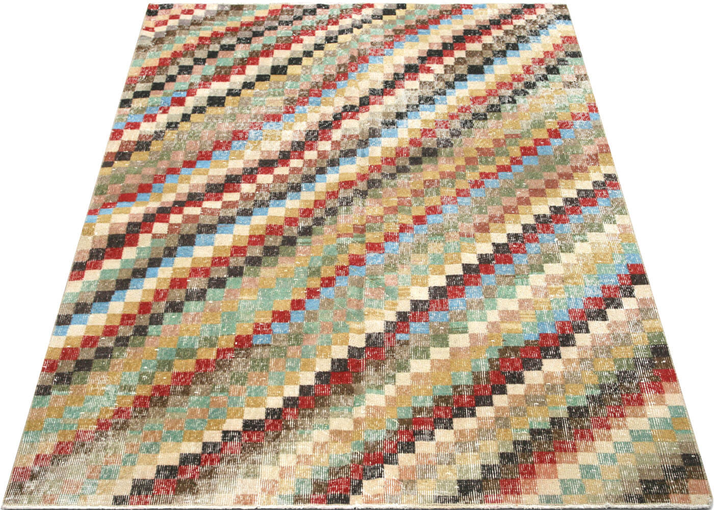 Vintage Turkish Mid-Century-Modern Rug - 5'3" x 6'6"