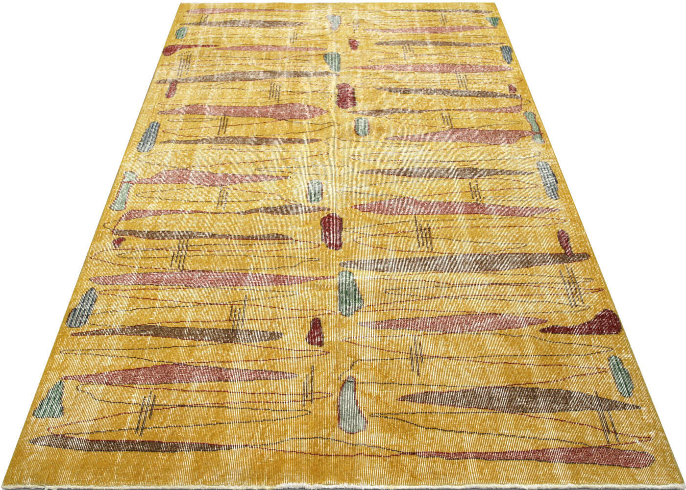 Vintage Turkish Mid-Century Modern Rug - 5'1" x 8'8"