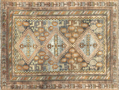 Semi Antique Persian Shiraz Rug - 4'4" x 5'9"