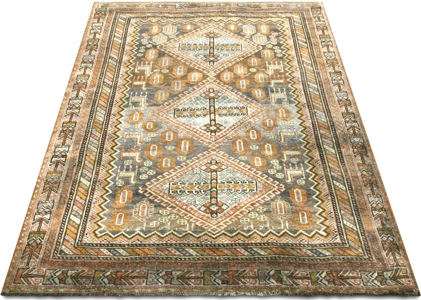 Semi Antique Persian Shiraz Rug - 4'4" x 5'9"