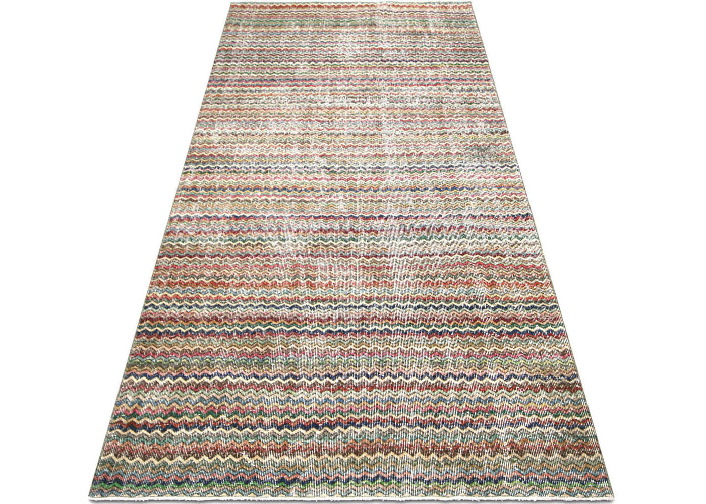 Vintage Turkish Mid-Century-Modern Rug - 3'11" x 9'2"