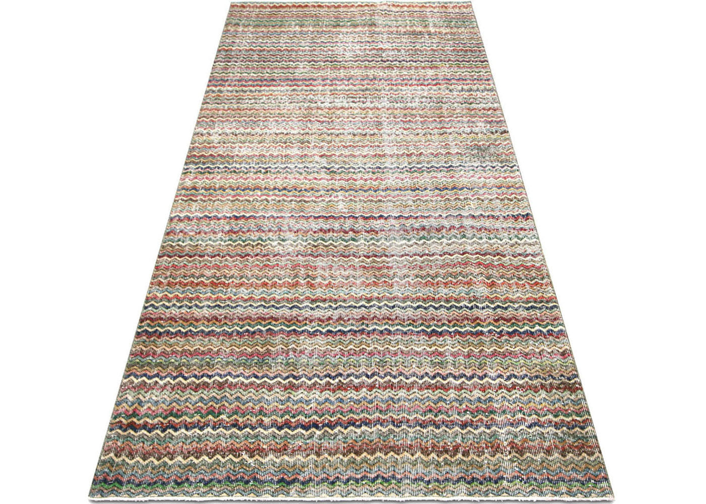 Vintage Turkish Mid-Century Modern Rug - 3'11" x 9'2"