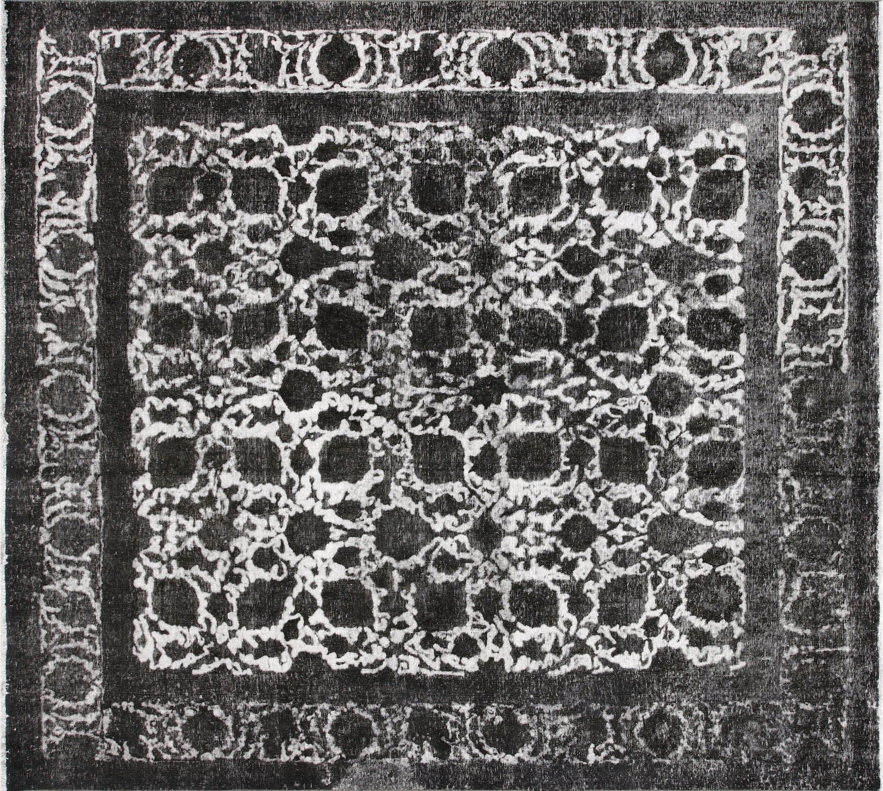 Vintage Persian Tabriz Overdyed Carpet - 9'9" x 10'10"