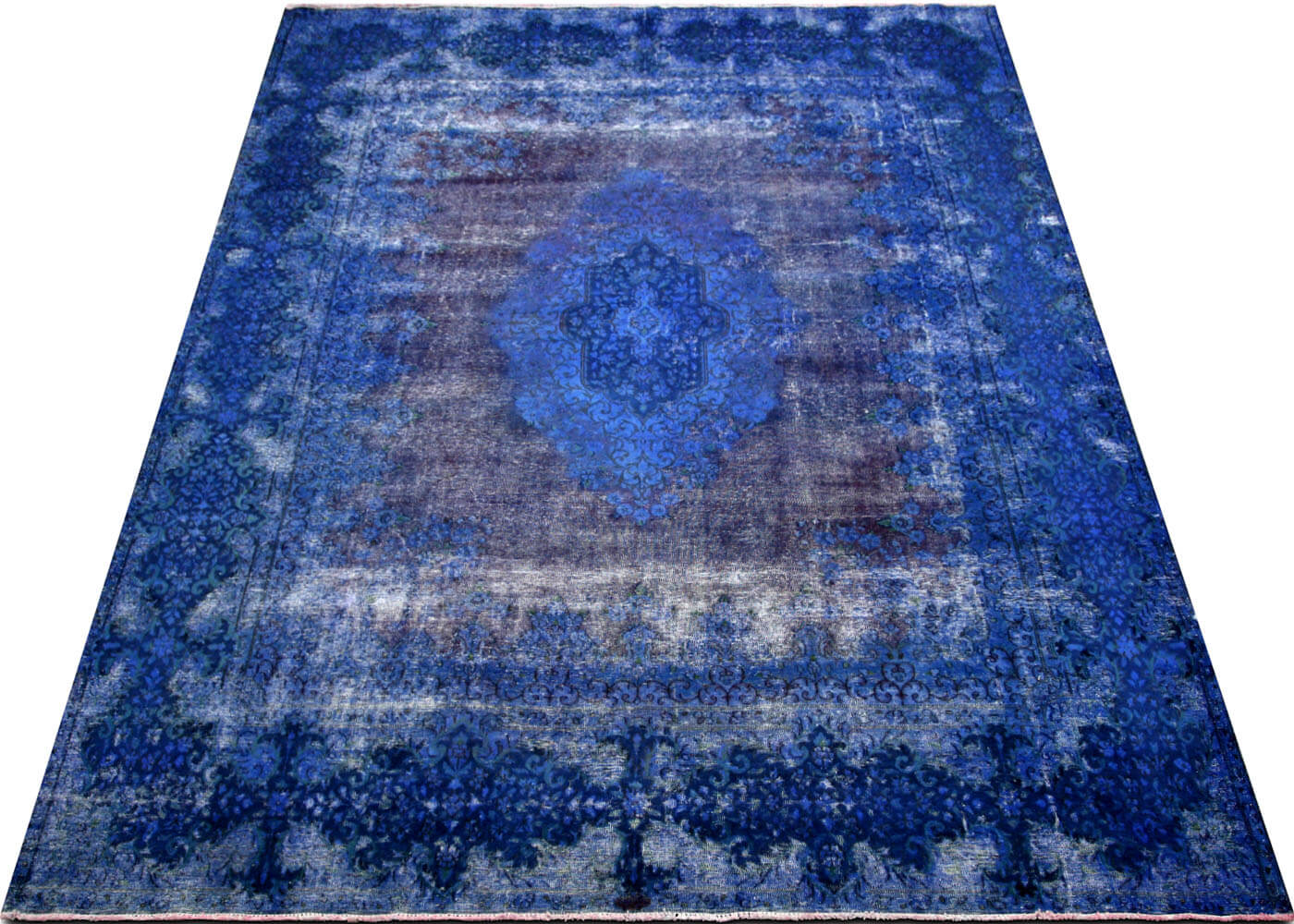 Vintage Persian Kerman Overdyed Rug - 9'7" x 12'8"