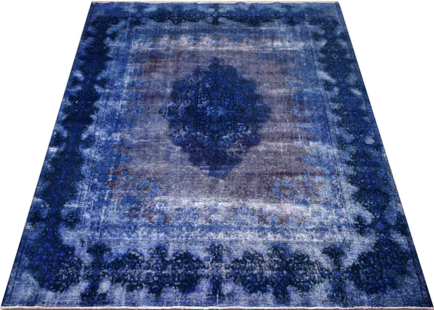 Vintage Persian Kerman Overdyed Rug - 9'7" x 12'8"